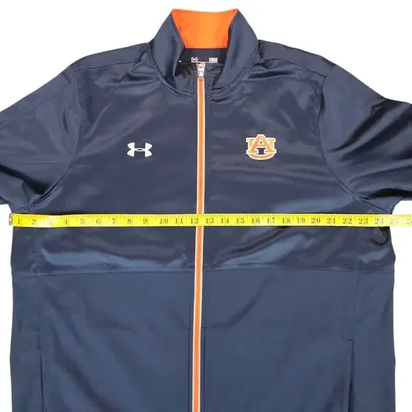 Under Armour Auburn University Jacket Men Large Blue Orange Full Zip Lightweight - Picture 14 of 14